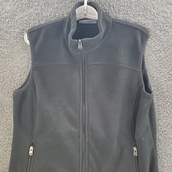 REI Polartec Vest Black Womens Large Fleece Full Zip Sweater Zip Pockets Casual - Picture 3 of 16